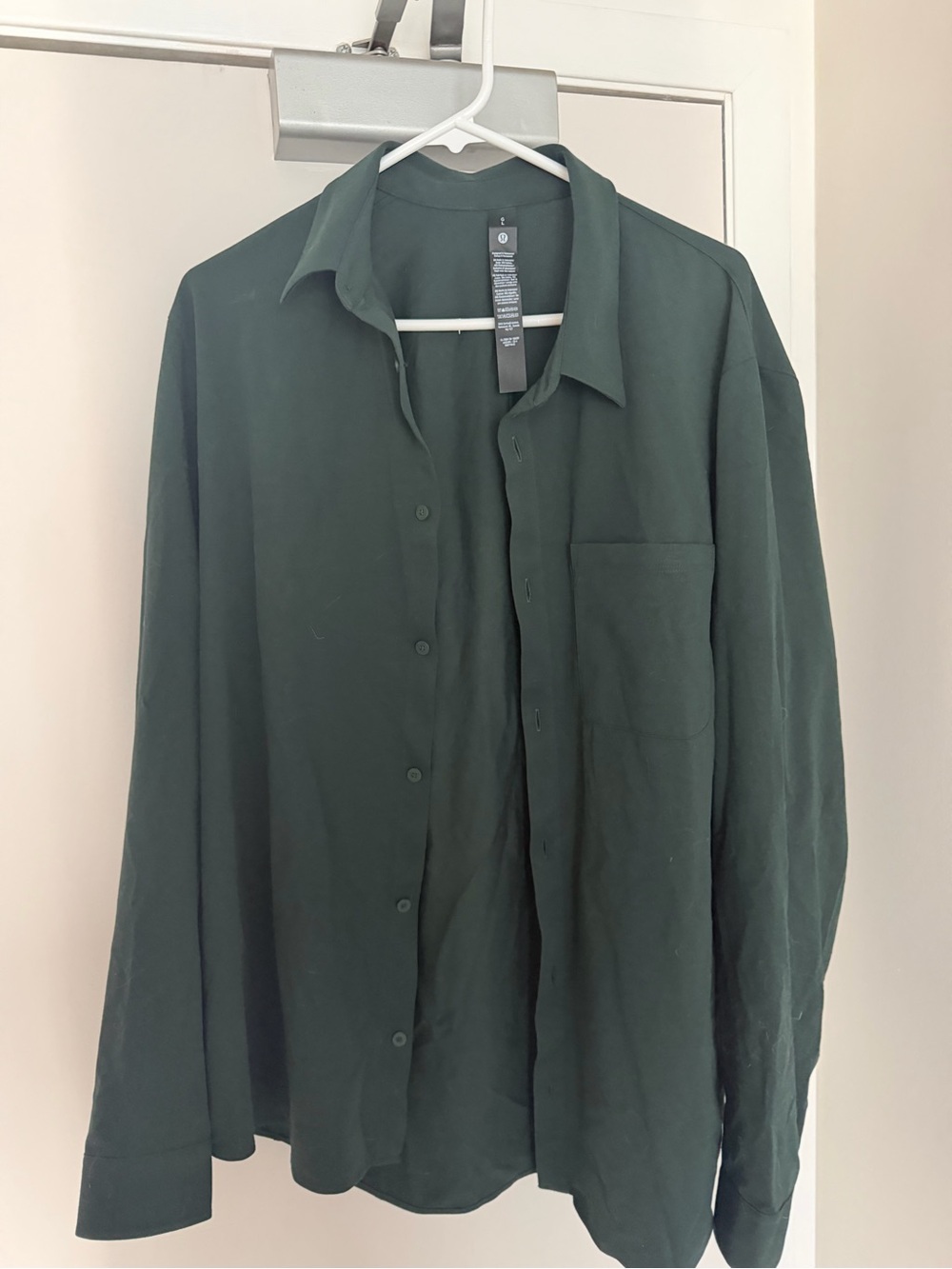 Lululemon Men's Dark Green Lightweight Button-Up Shirt